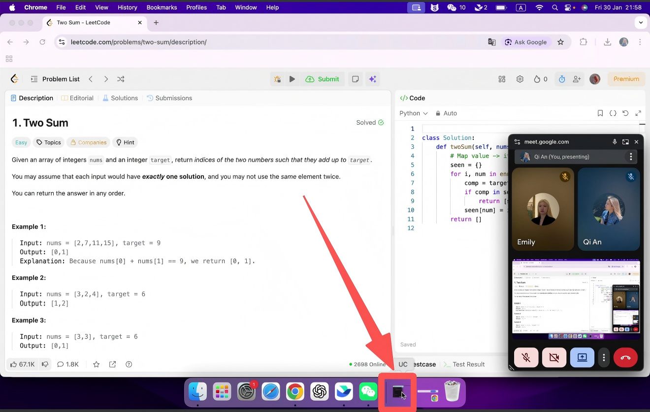 Ultracode AI's icon can be seen on the user's Dock