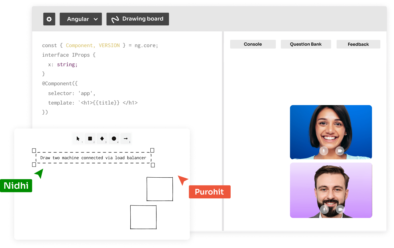Intervue's collaborative pair-programming sandbox