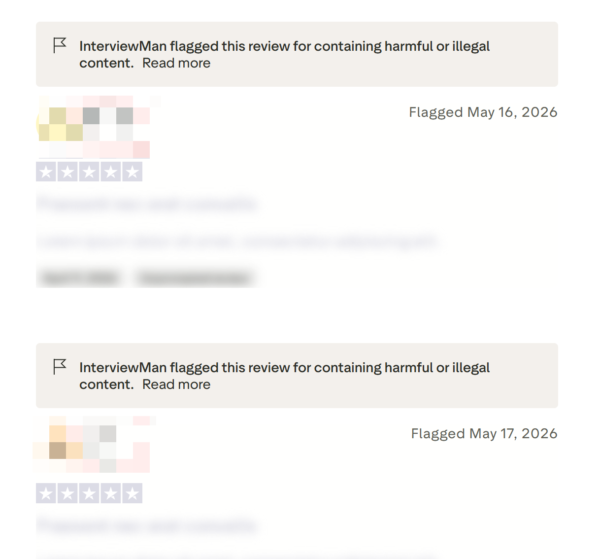 I also found that InterviewMan really tried hard to flag all bad reviews about them on Trustpilot