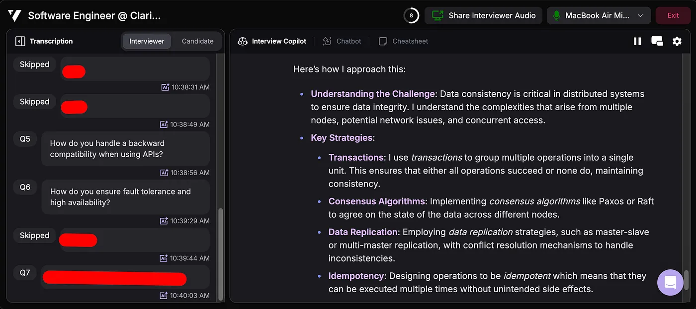 Verve AI can detect and transcribe quickly, but the answer may lag or be disconnected