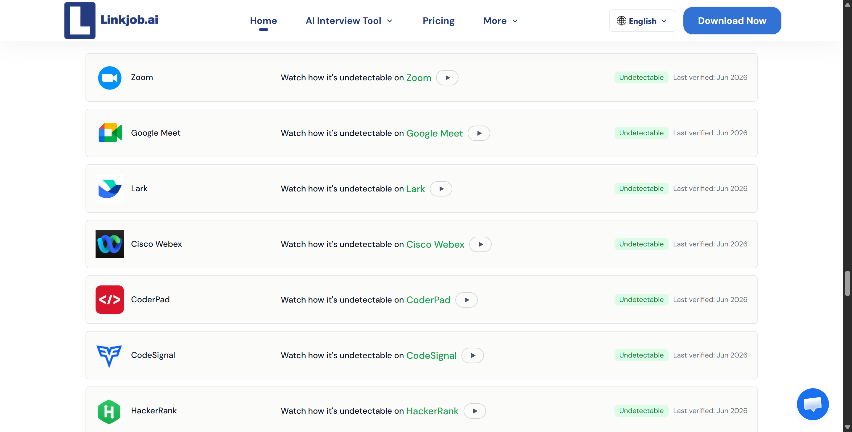 Linkjob AI promises undetectability for most meeting apps and OA platforms