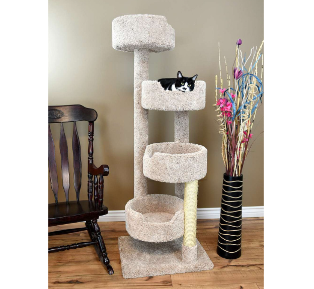New Cat Condos Gray 65'' H Cat Tree for Multiple Cats