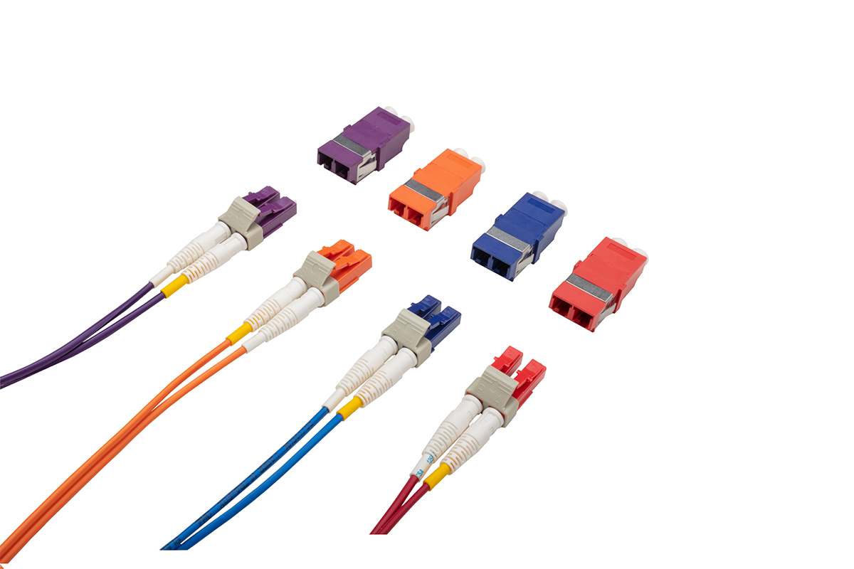 LC duplex fiber optic connectors