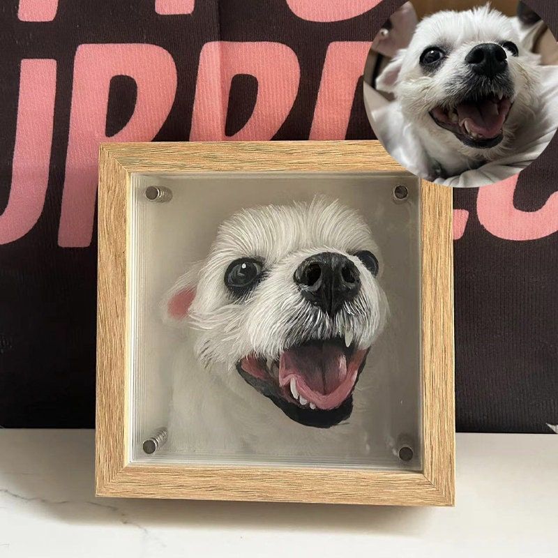 Personalized Gifts for Girls, 3D pet glass portrait