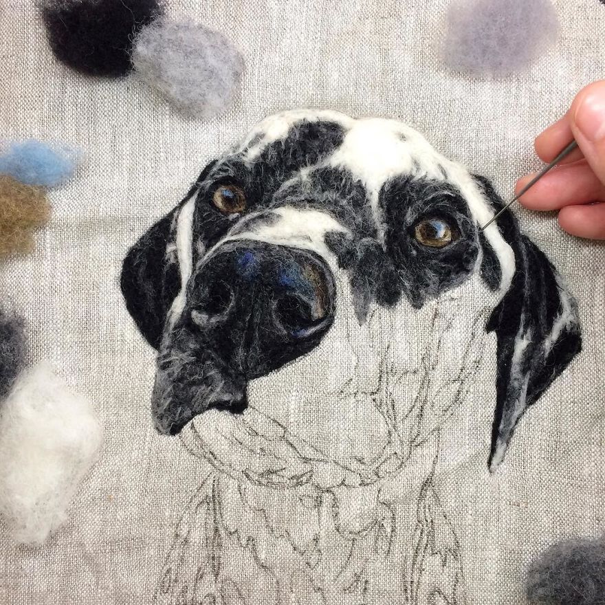 Step-by-Step Pet Wool Felt Painting Tutorial