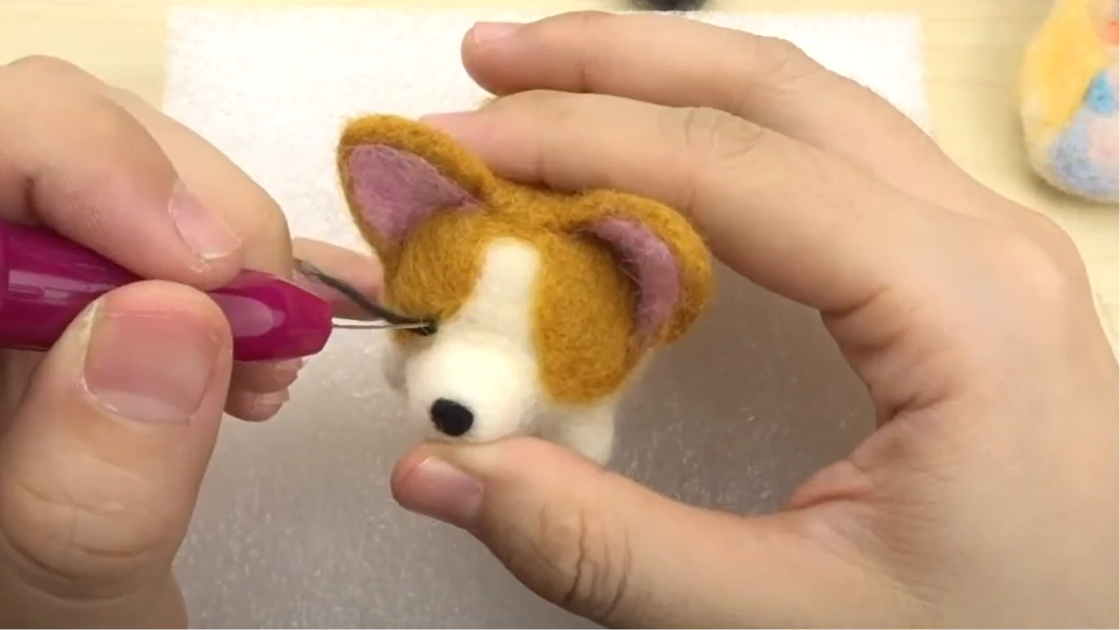 Felting Keychain Steps