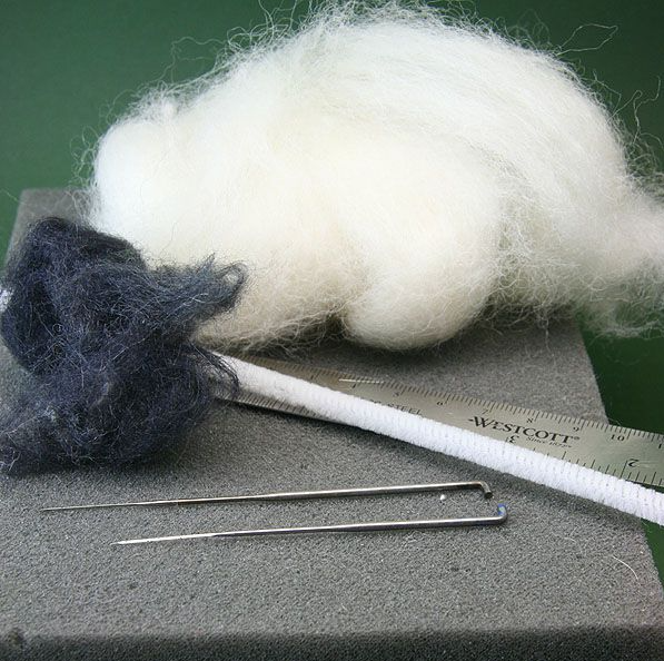 Materials and Tools for Needle Felted Pet Portrait