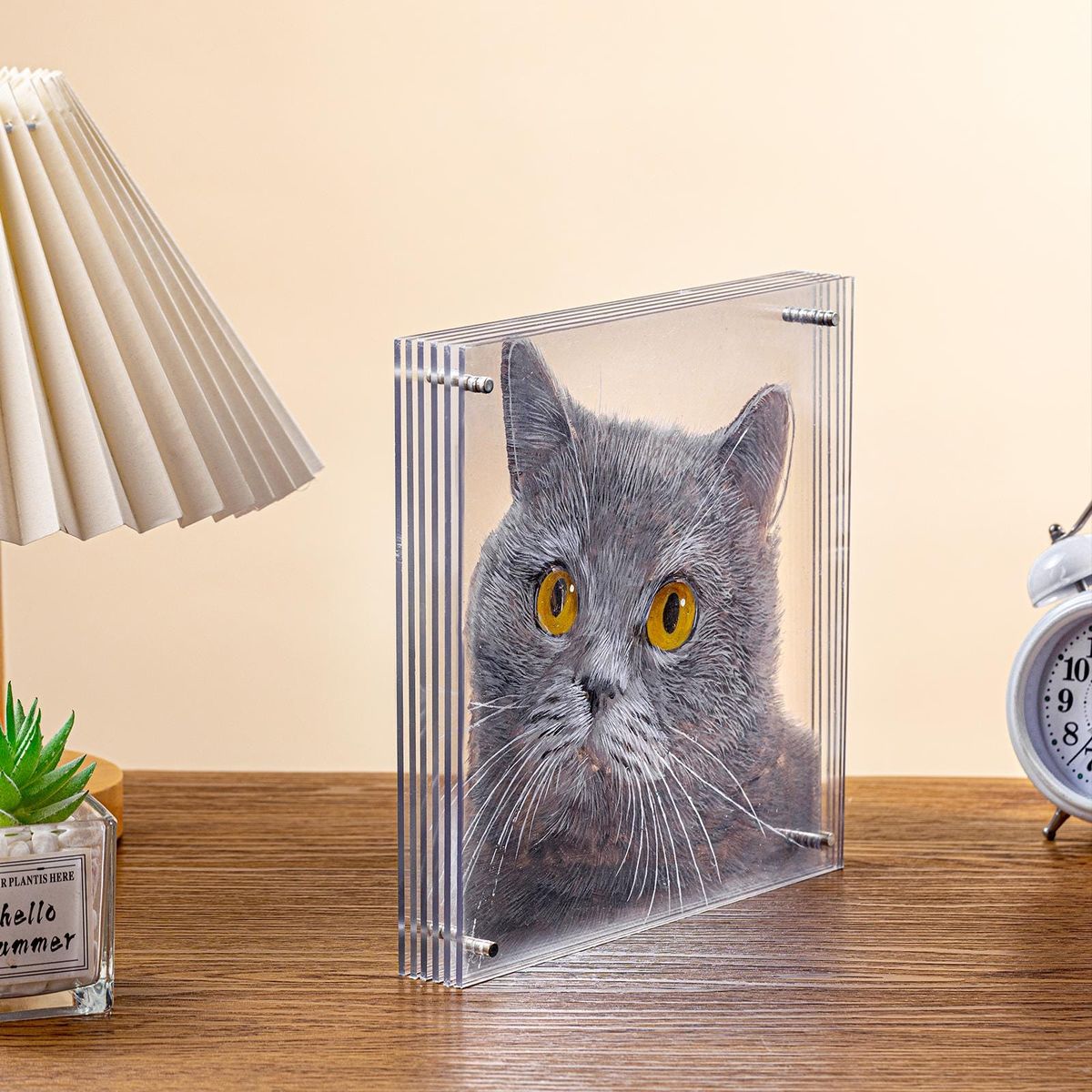 Floating Memory Gallery - Layered Acrylic Pet Portraits
