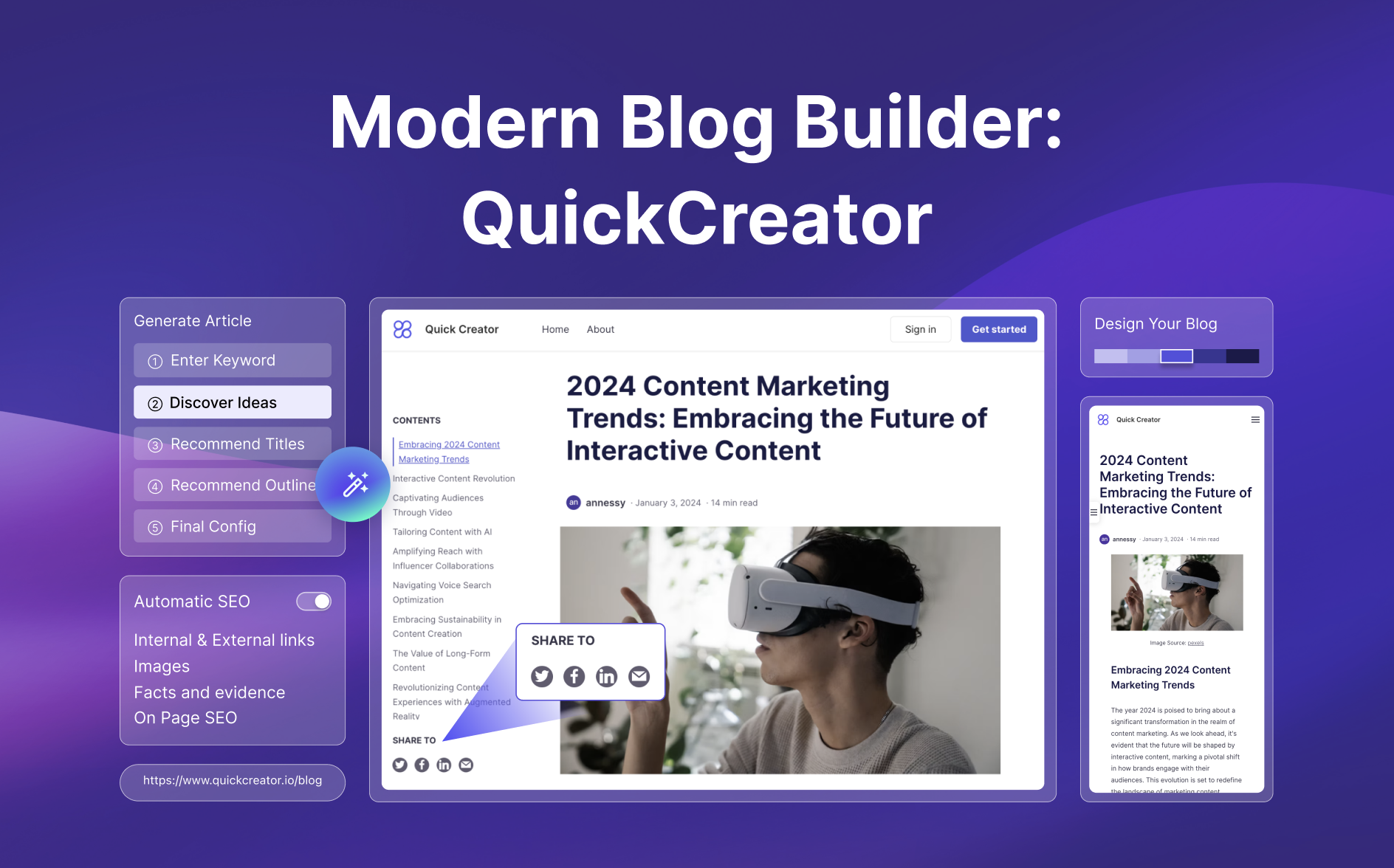 Modern Blog Builder: QuickCreator