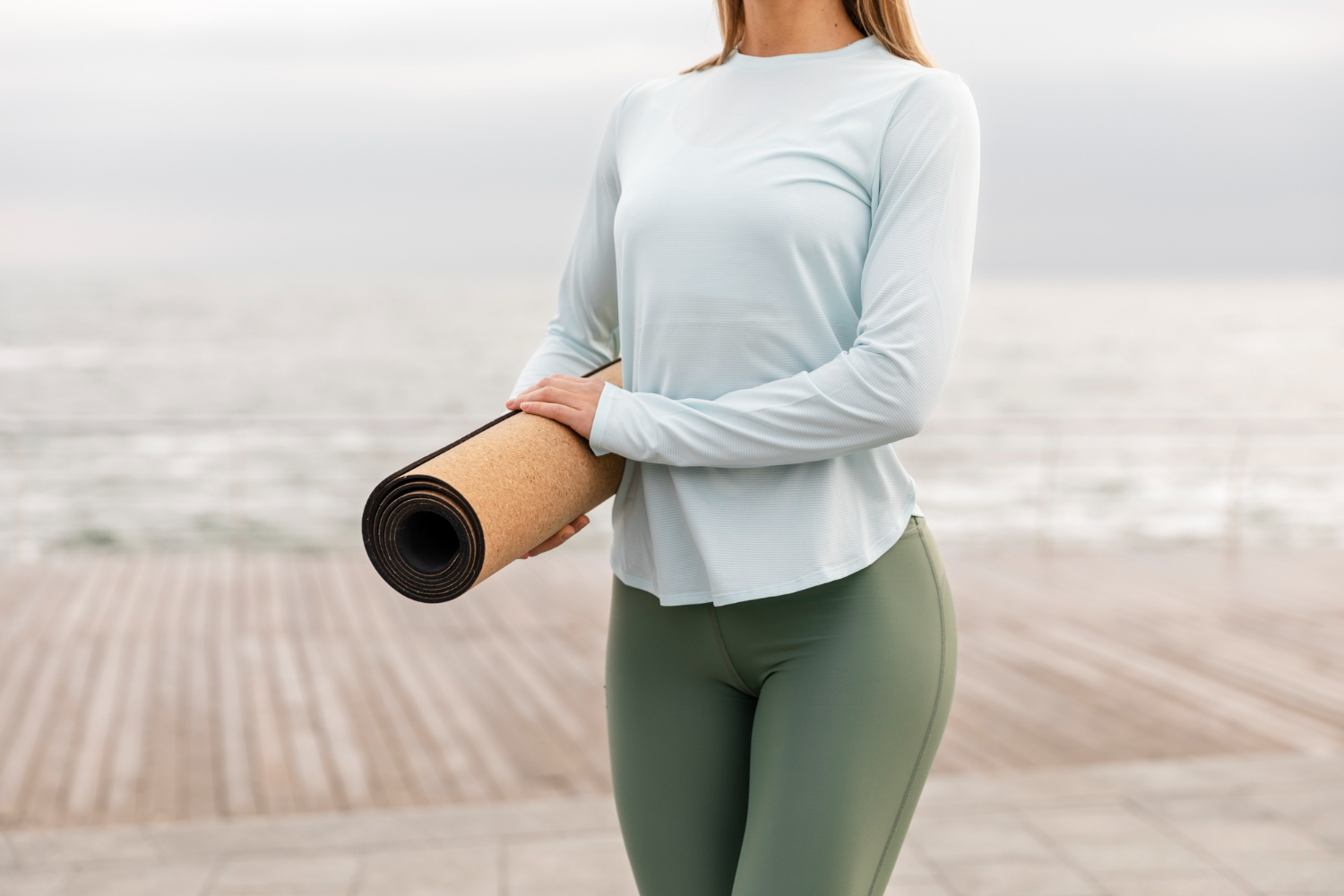 How should a long sleeve yoga top fit during yoga practice?