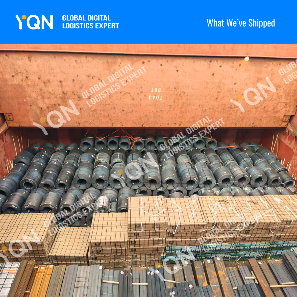 steel coils loaded on ships