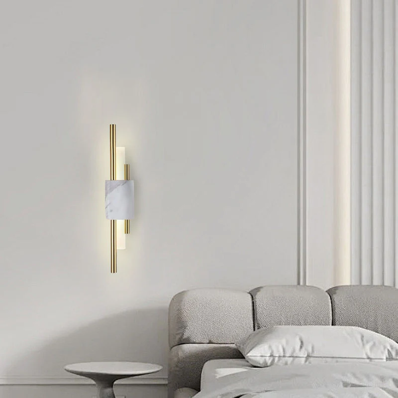 Modern Wall Lamp Bedroom Metal Cylindrical Gold/Green/White