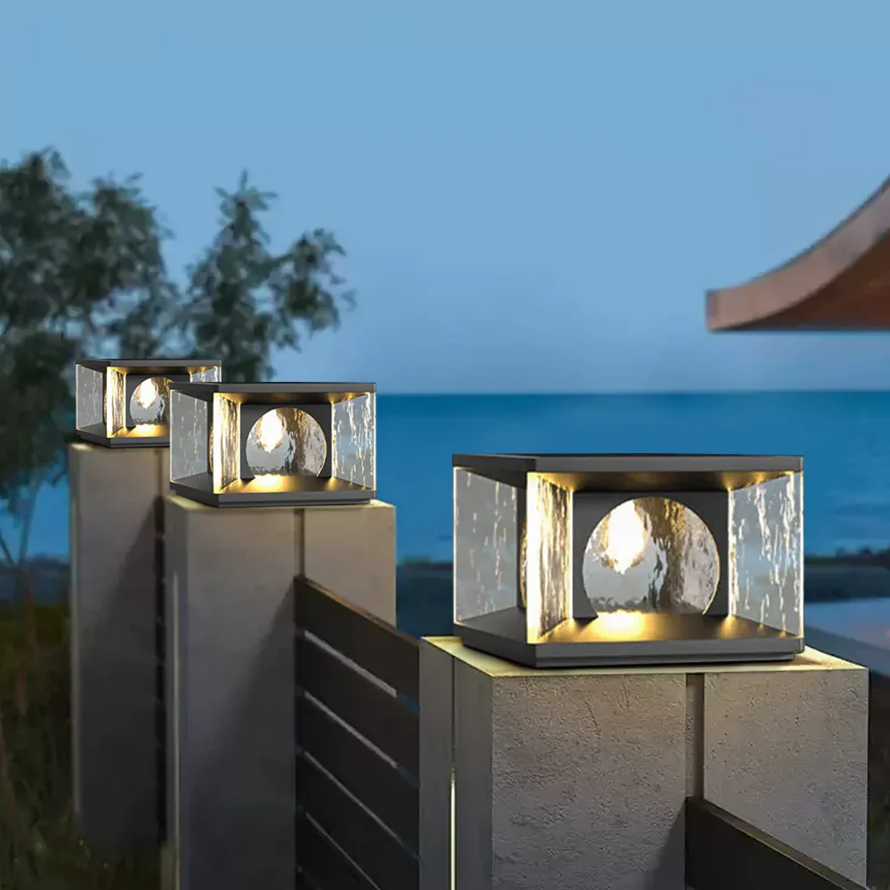 Modern Linear Outdoor Wall Lamp Garden Courtyard Black