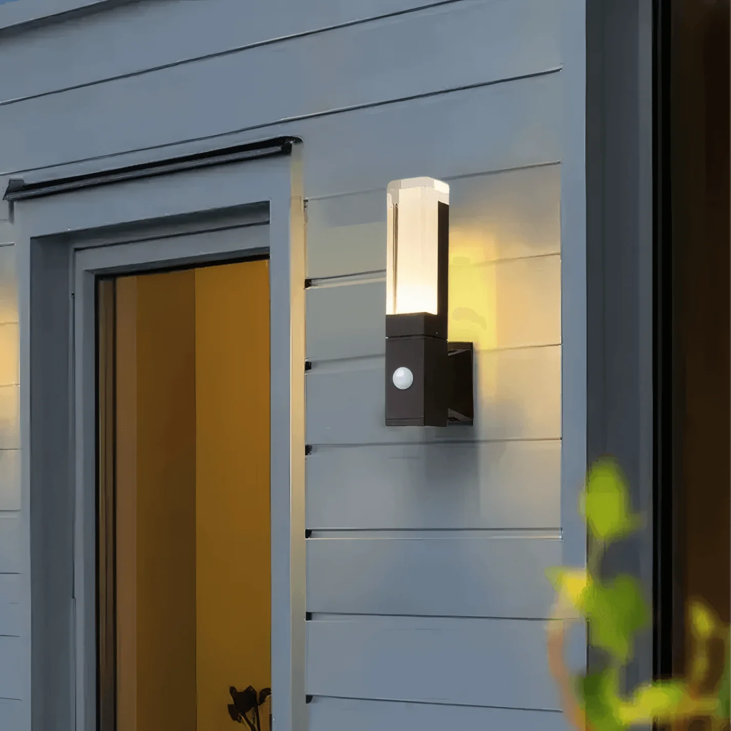 Modern Black Wall Light Metal Rectangle Garden Outdoor