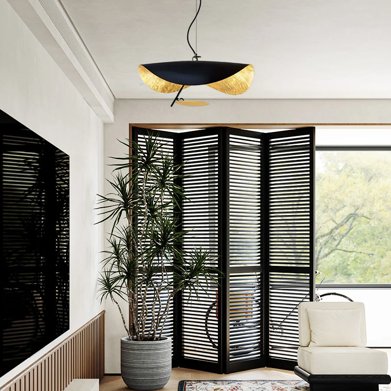 Modern Pendant/Ceiling Light Dining Room Metal Black Gold