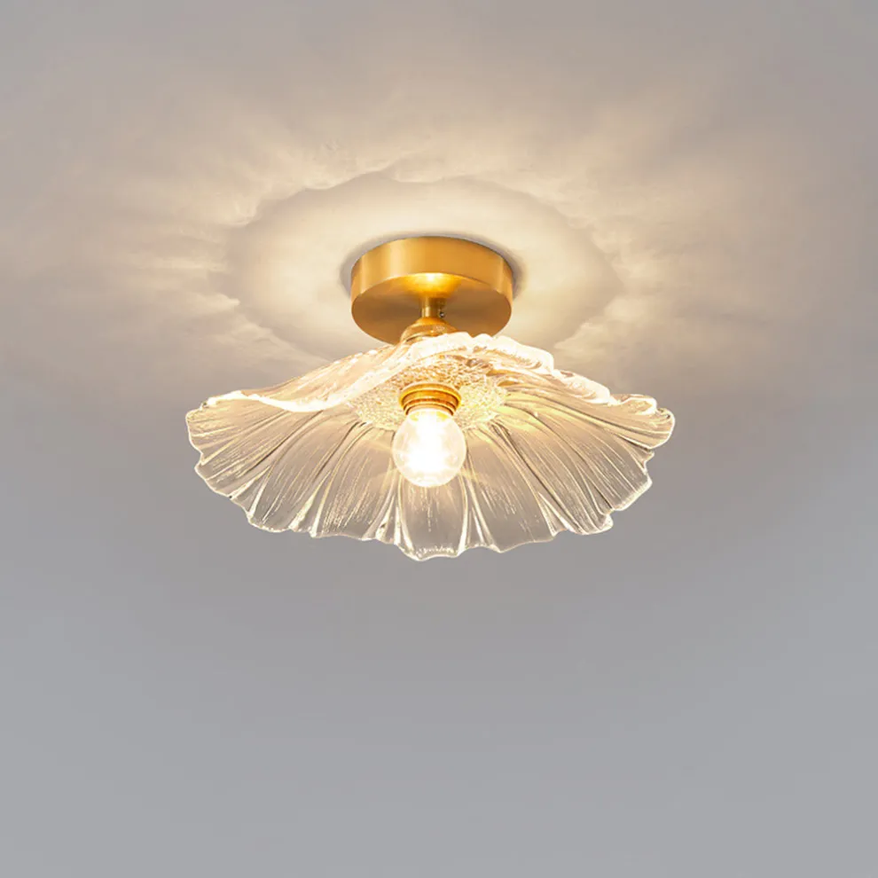 Royal Clear/Green Ceiling Light Metal Glass Hooded Dining Room