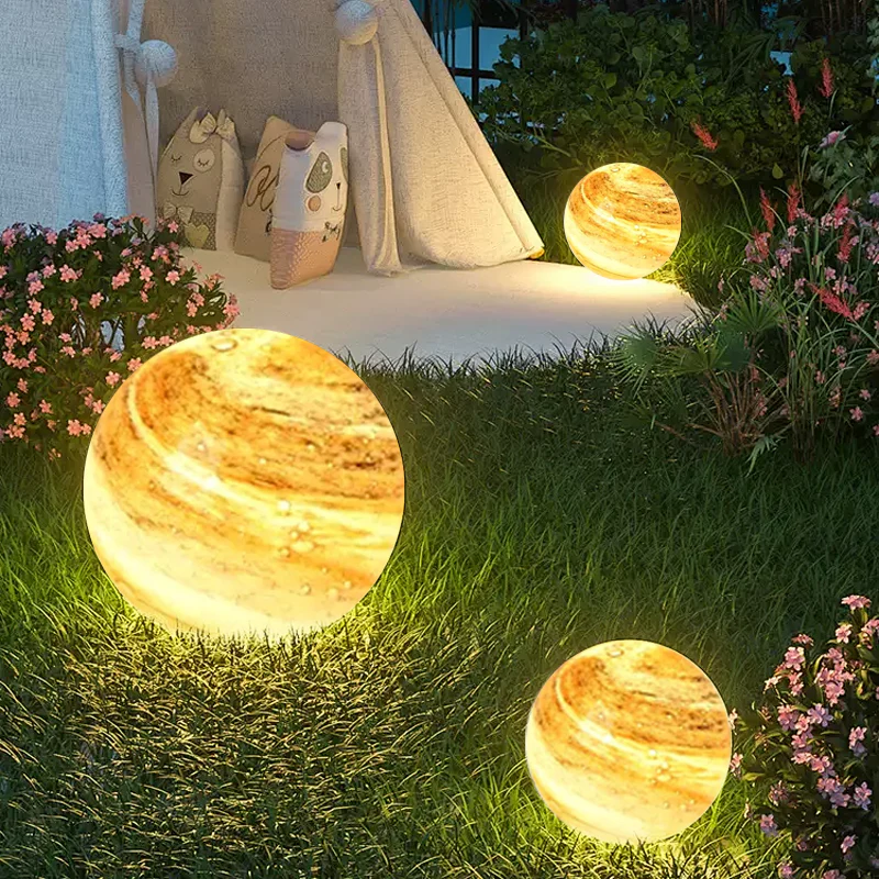 Nordic Blue Outdoor Lamp Metal Acrylic Curved Garden