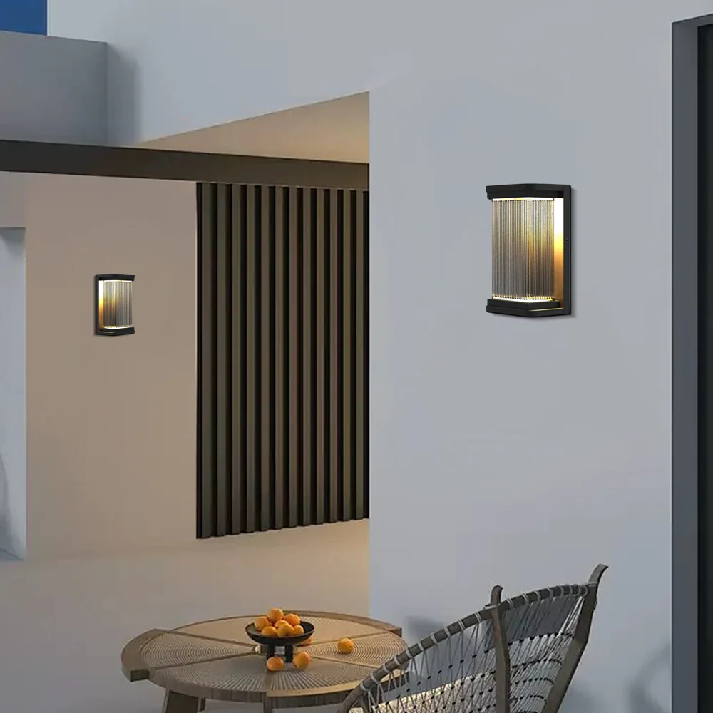 Industrial Black Wall Lamp Metal Rectangular Outdoor