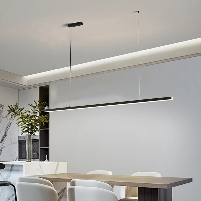 Modern White/Black Pendant Light Metal Glass Dining Room