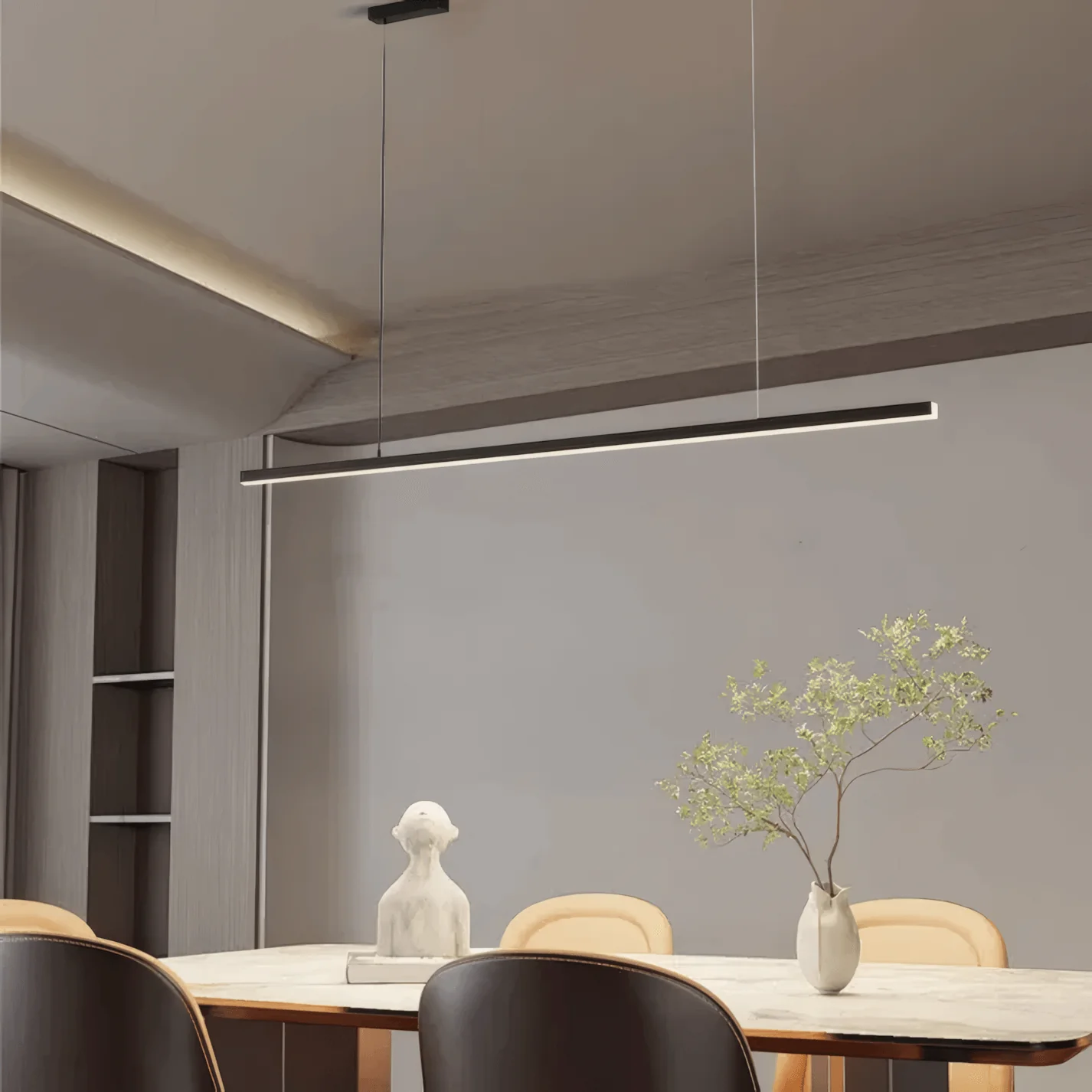 Modern Pendant Light Dining Room Metal Glass White/Black