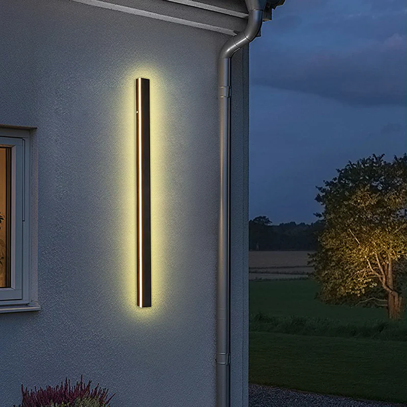 Modern Linear Outdoor Wall Lamp Garden Balcony Waterproof