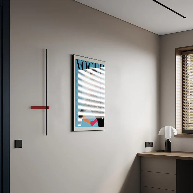 Minimalist Linear Wall Lamp Living Room Black/White/Red