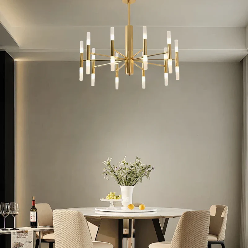 Royal Gold Crystal Chandelier Metal Living Room