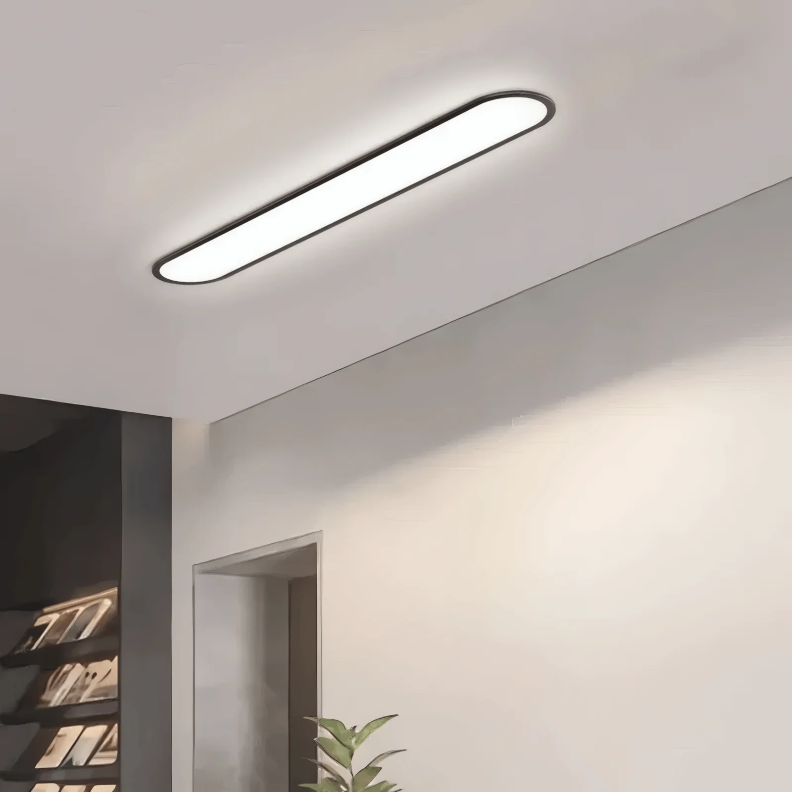Minimalist Metal Acrylic Flush Mount Ceiling Light White/Black Living Room