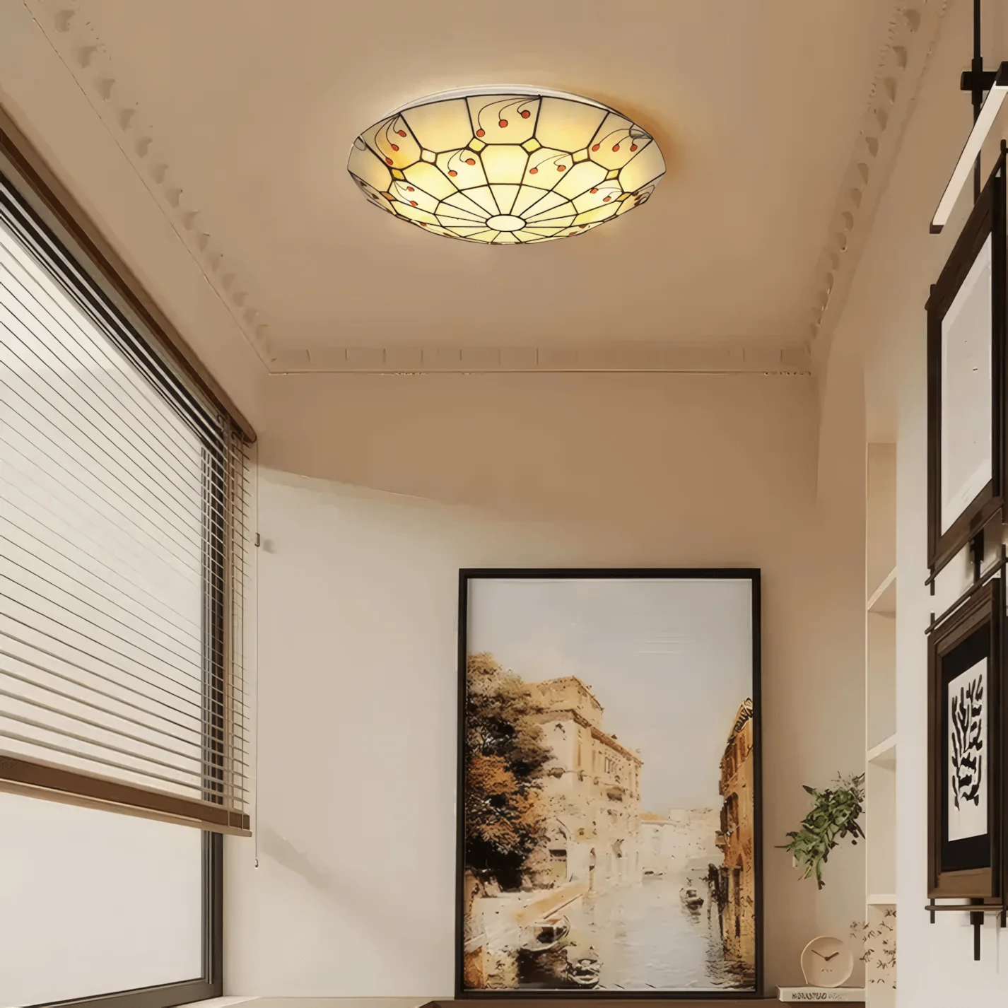 Vintage Multicolor Ceiling Light Metal Glass Living Room Bedroom