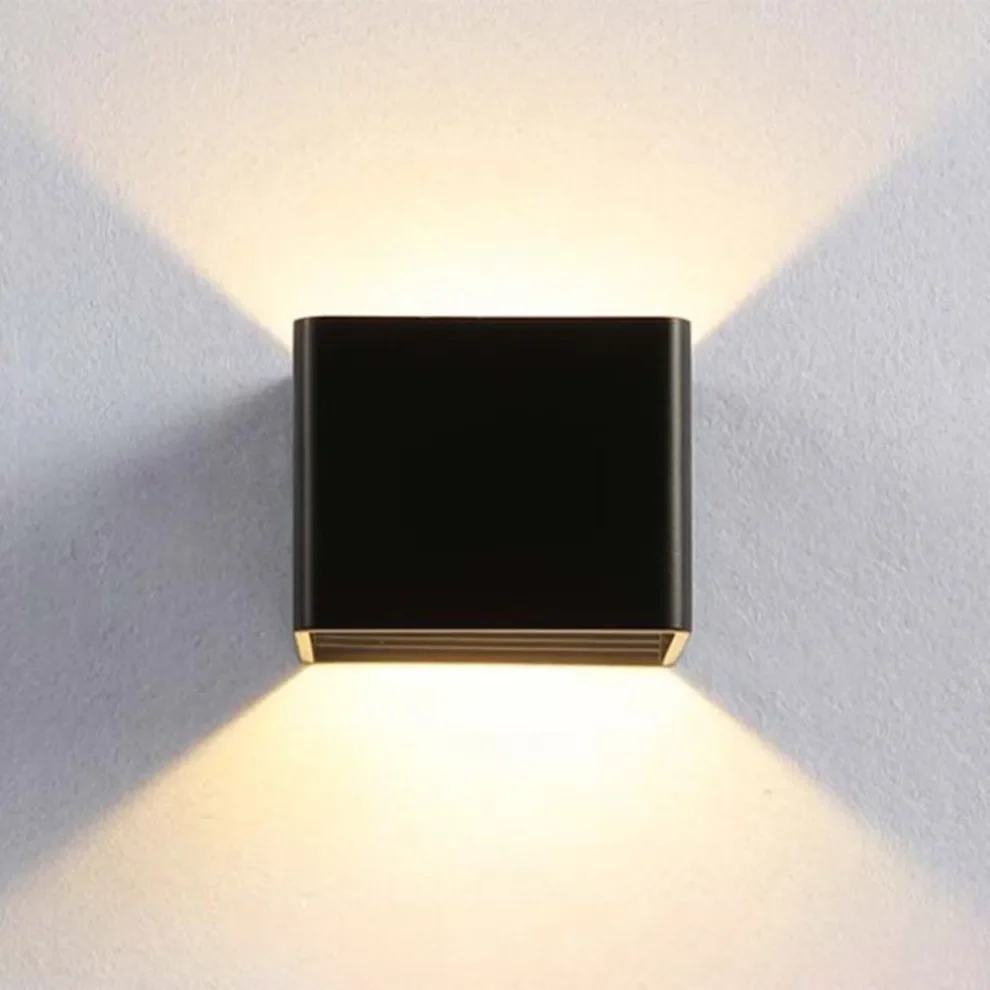 Morandi Black/Green/White Wall Lamp Metal Square Bedroom