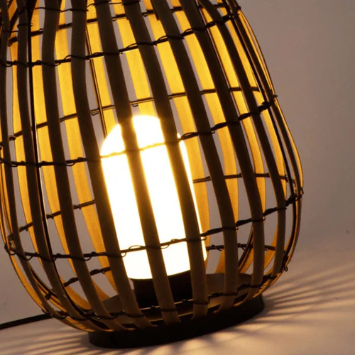 Modern Black/Gray Path Lamp Wooden Linear Outdoor Garden