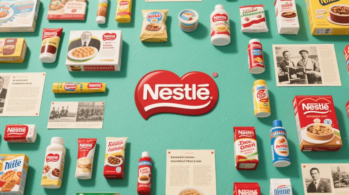 Nestle's full range of merchandise and founders

