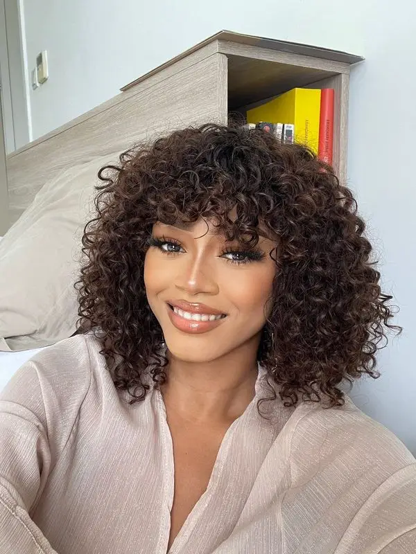 Home Styling Tips for Human Hair Curly Wigs with Bangs