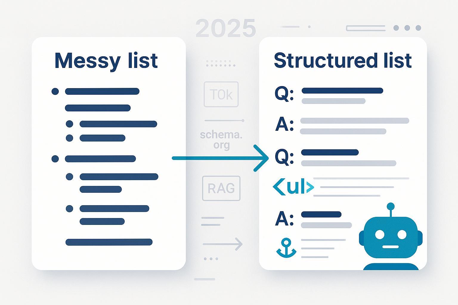 18 Best AI-Friendly List Formatting Practices for LLMs (2025)