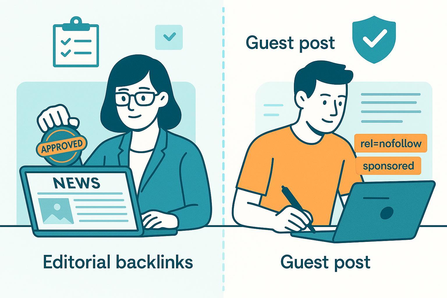 Editorial News Backlinks vs Guest Posting (2025): SEO Rankings Guide Post feature image