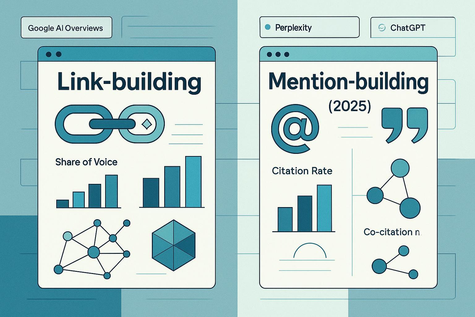 Link-building vs mention-building 2025: clave en búsquedas con IA Post feature image