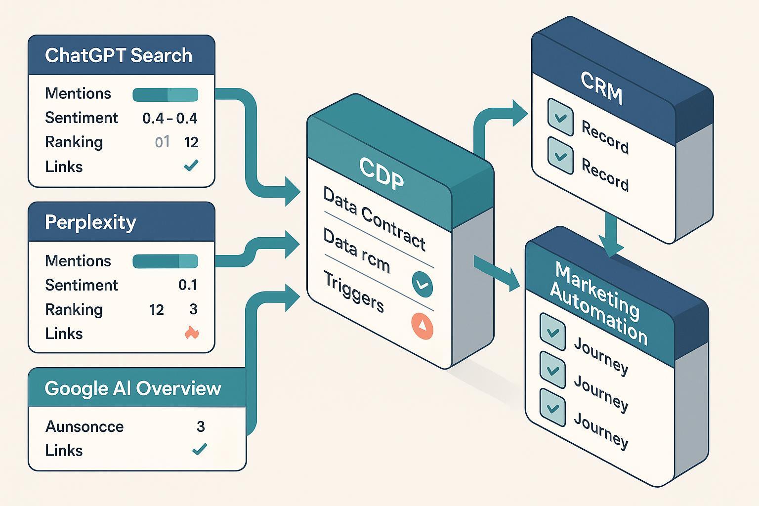 Mejores prácticas 2025: integración de datos IA Search en CRM y marketing