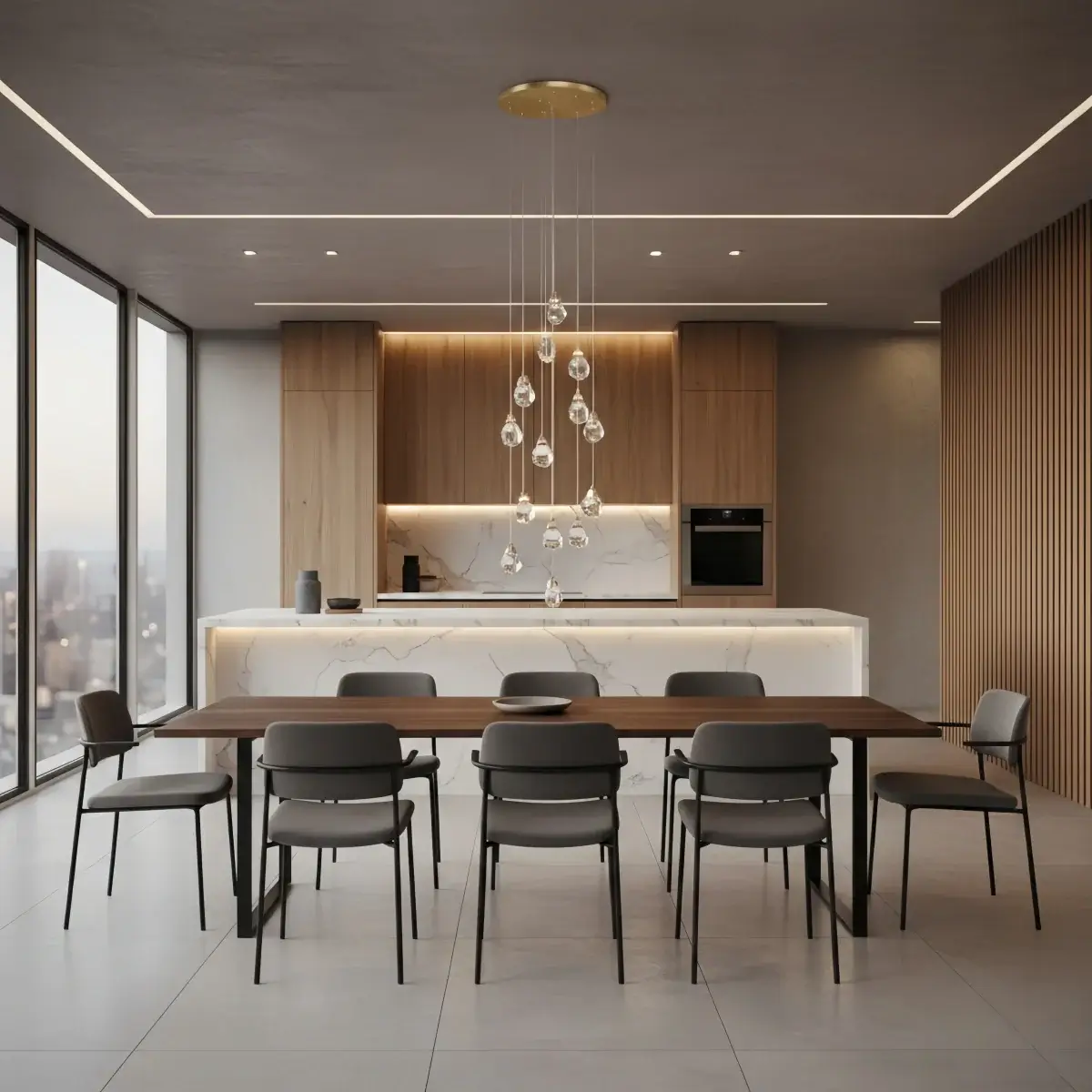 Luxury Crystal Chandelier - Shimmering Fixture for Dining Room & Grand Interiors