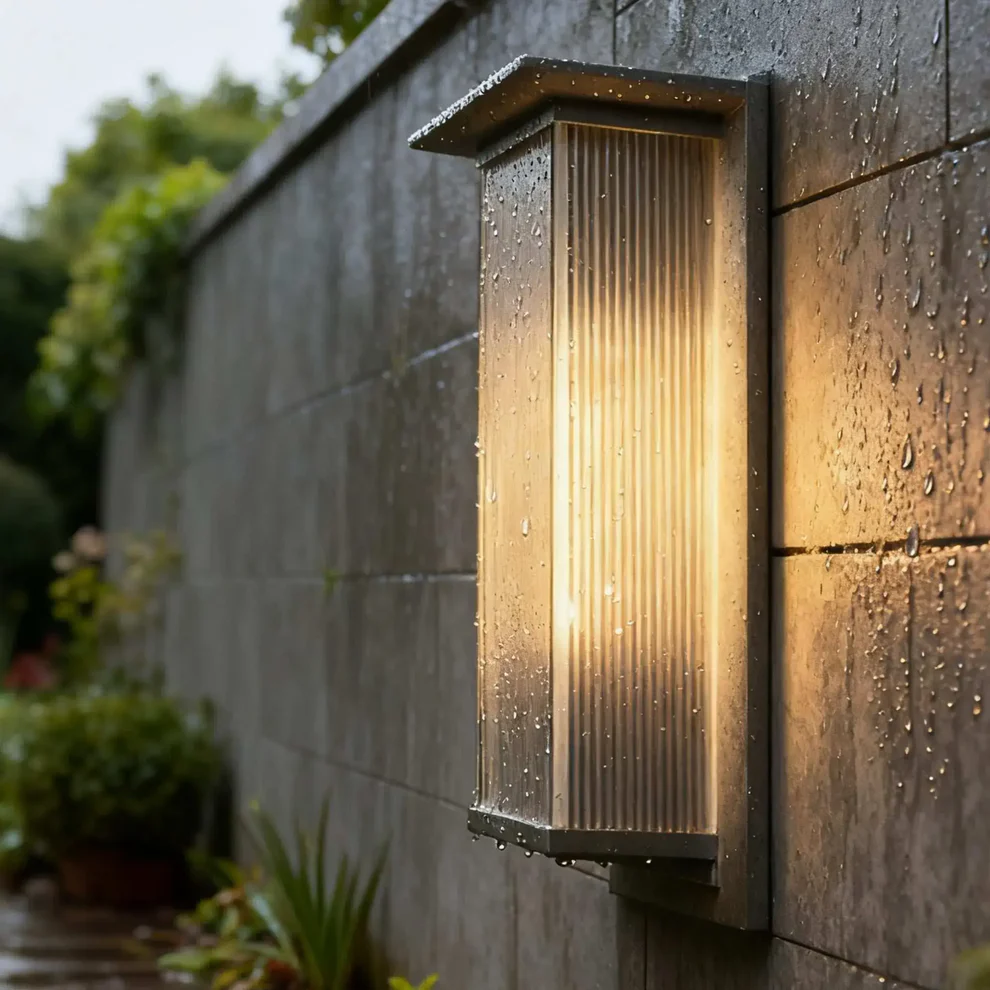 Irondale Industrial Rectangular LED Outdoor Wall Lamp – Waterproof Light for Courtyard
