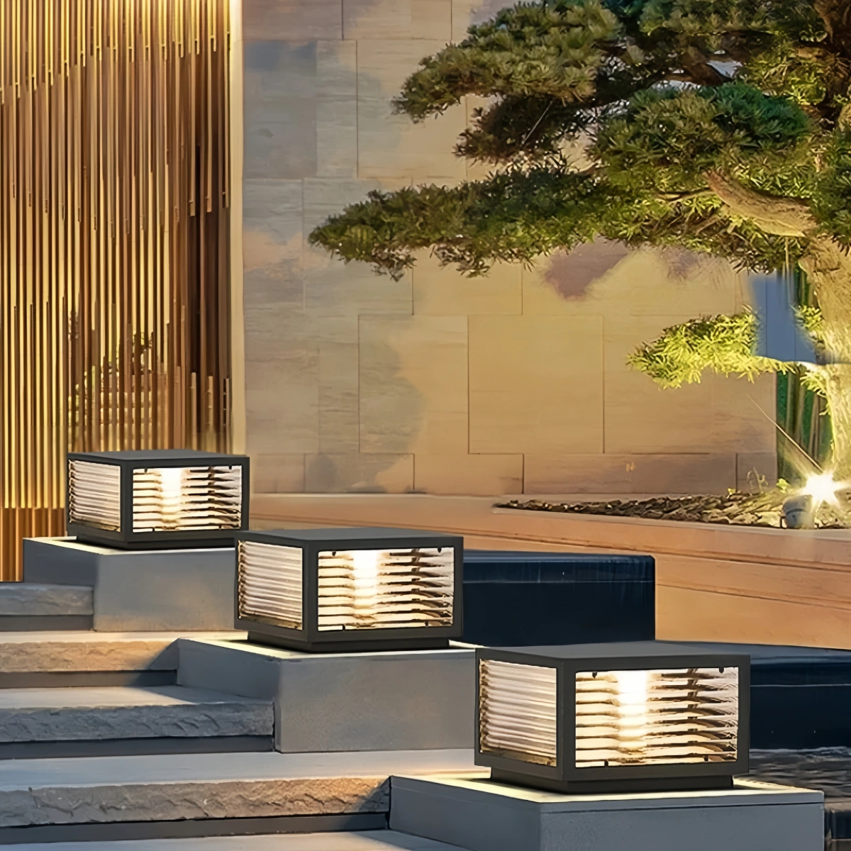 Irondale Modern Black Solar Pillar Light – Outdoor Lighting for Doorway/Path
