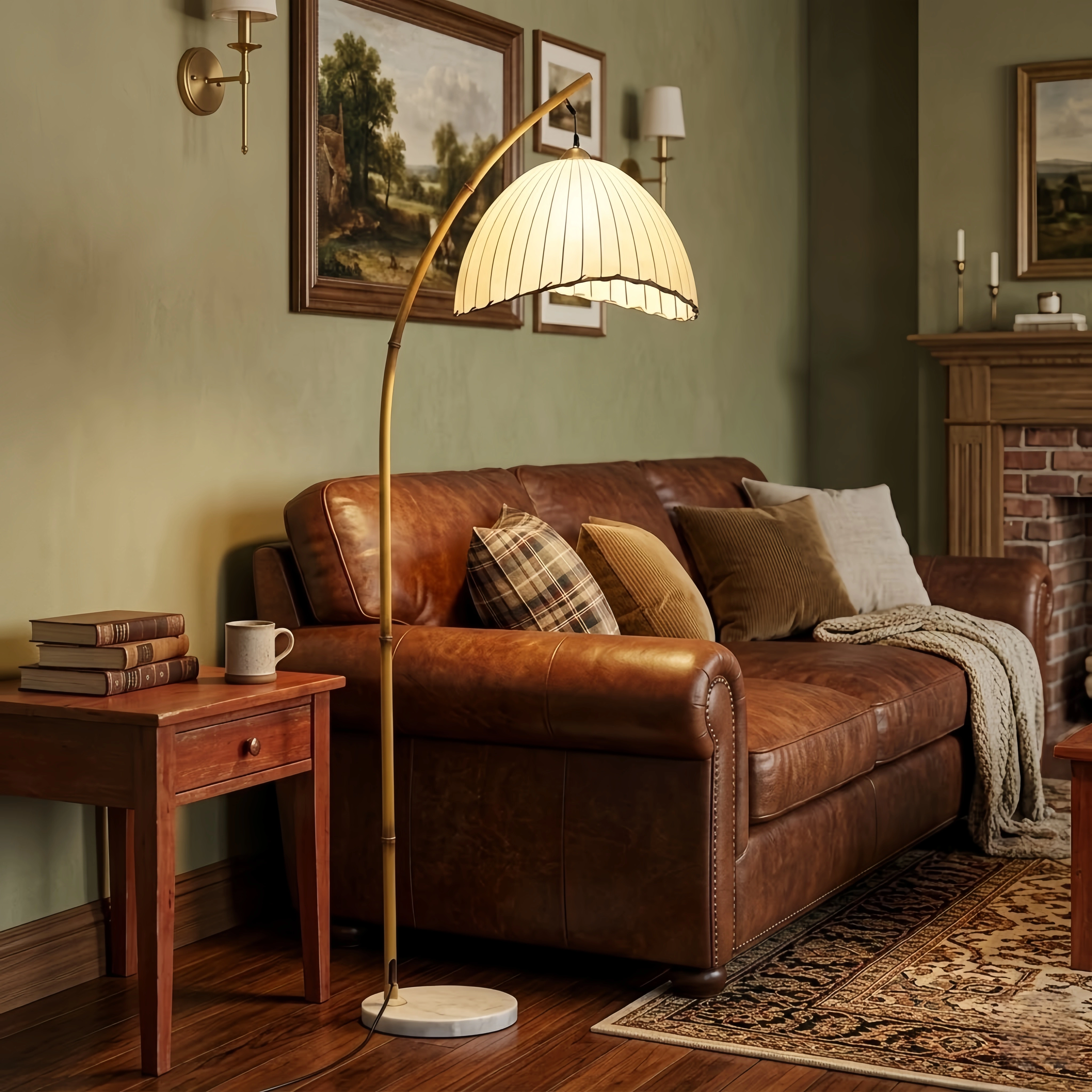 Velora Natural Beige Floor Lamp
