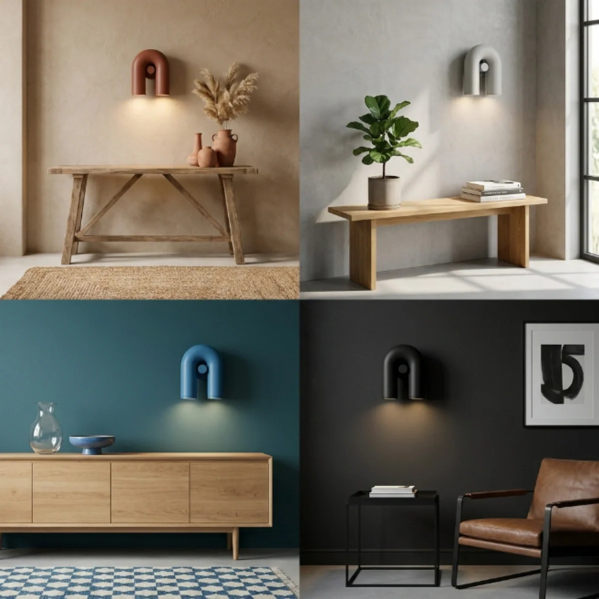 Prisma Modern Modular Wall Lamp — Movable U-Shape ABS & Aluminum Light