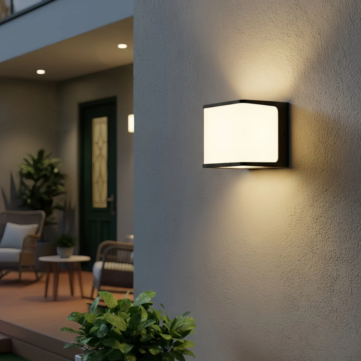 Lunara Modern Solar LED Outdoor Wall Lamp – Waterproof Sensor Light for Courtyard