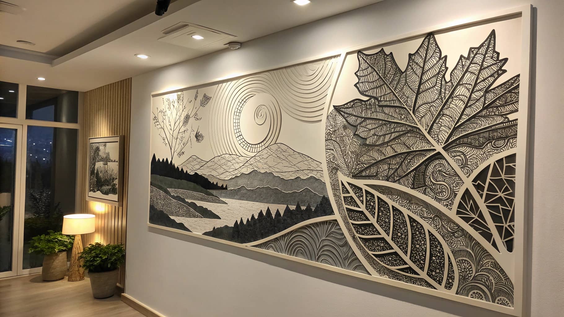 5.Nature-Inspired Black and White Art