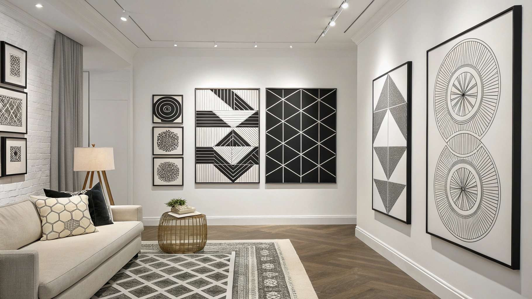 4.Geometric Black and White Artwork