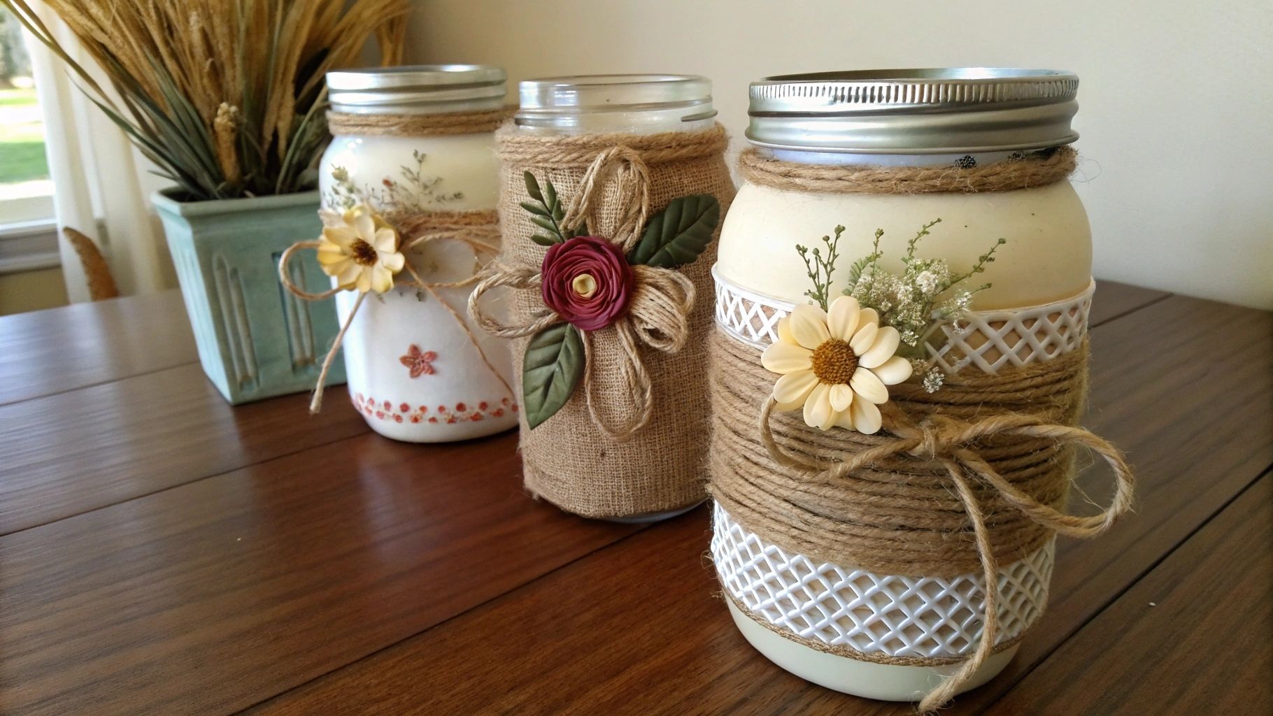 Upcycled Mason Jars and Glass Bottles