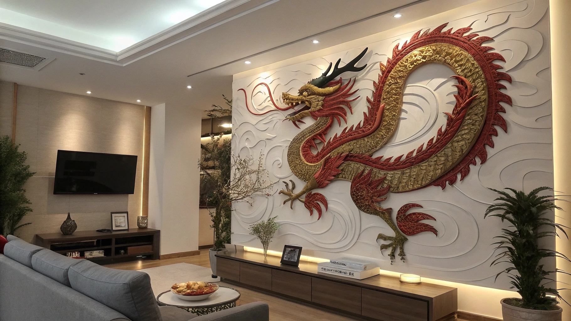 9.3D Dragon Wall Sculpture Artwork