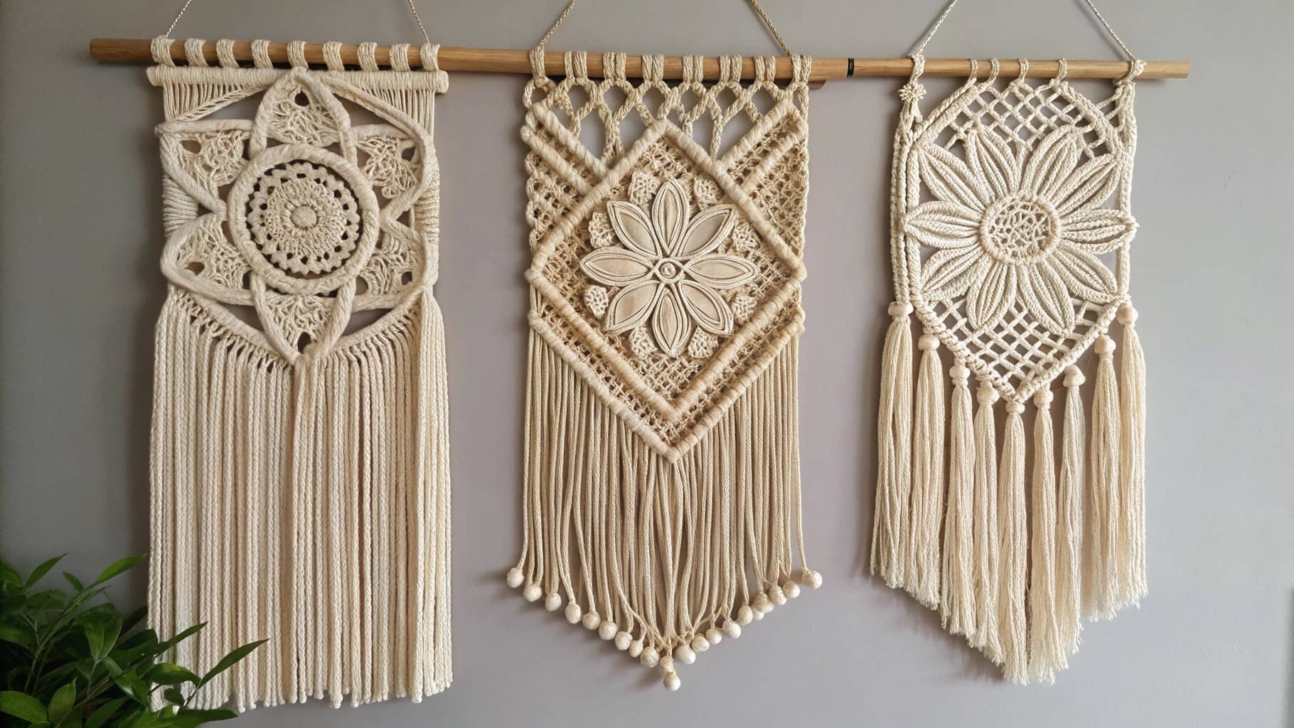 4.Handwoven Macramé Wall Hangings