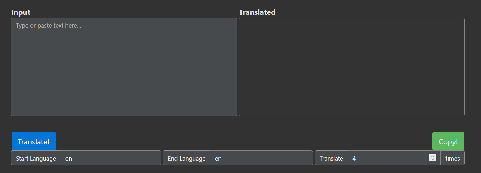 HyperTranslate's quick method for translating languages.