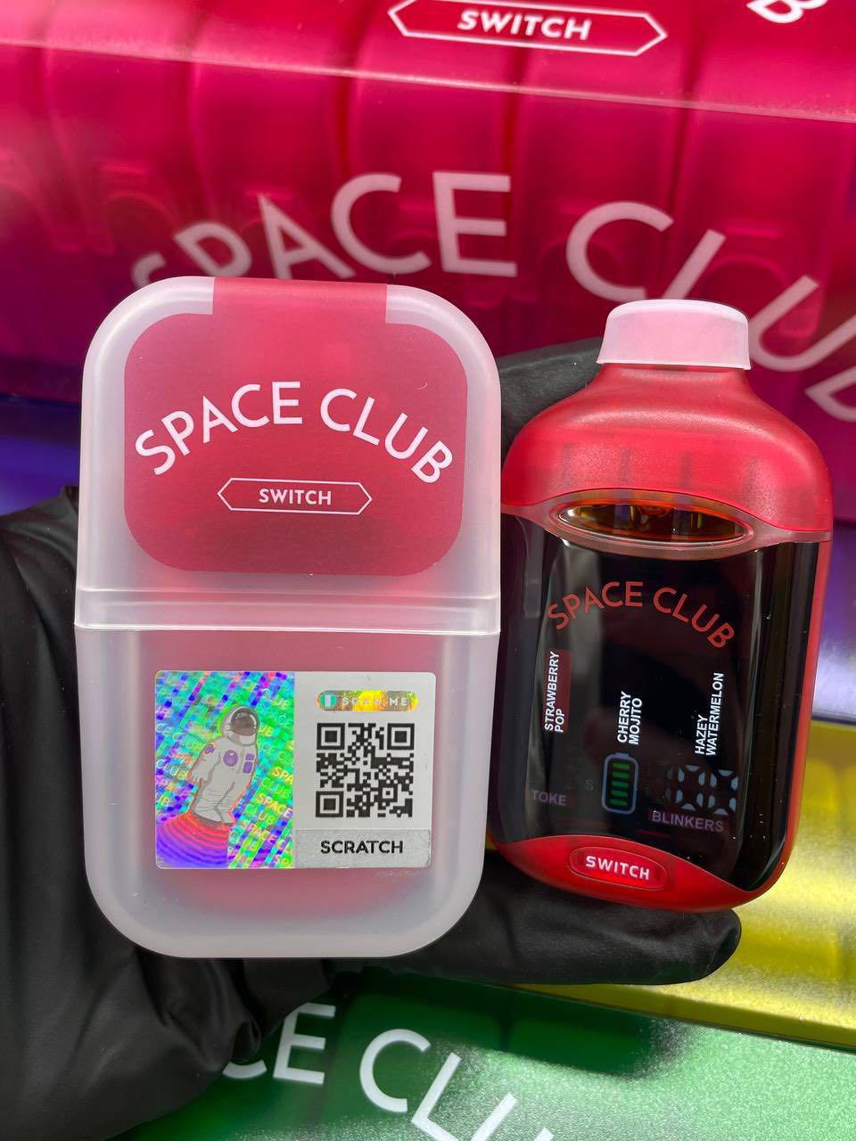 Space Club Switch 2g vape: Screen Symbols and Chamber Selection